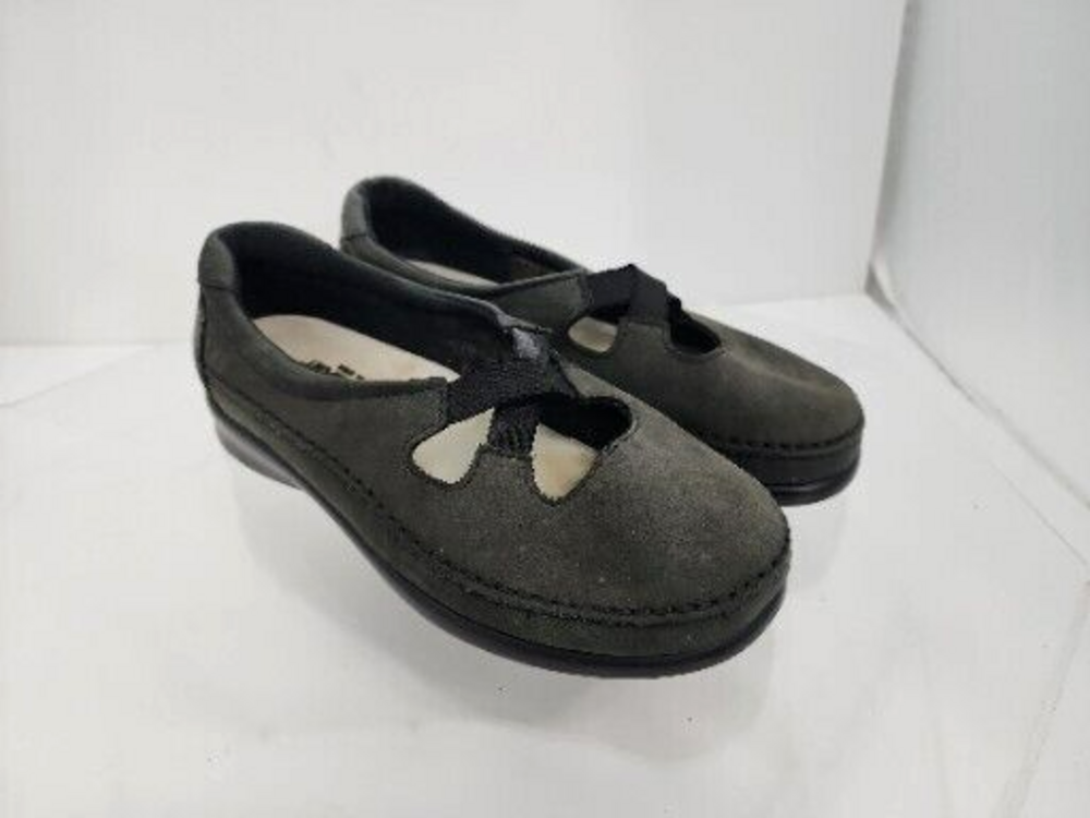 SAS Crissy Mary Jane Women 6.5 WW/Extra Wide Black Slip On Comfort Loafer Flats